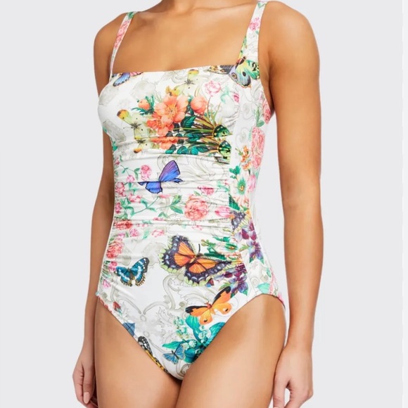 Johnny Was Other - JOHNNY WAS Holly Butterfly Ruched One-Piece Swimsuit XS